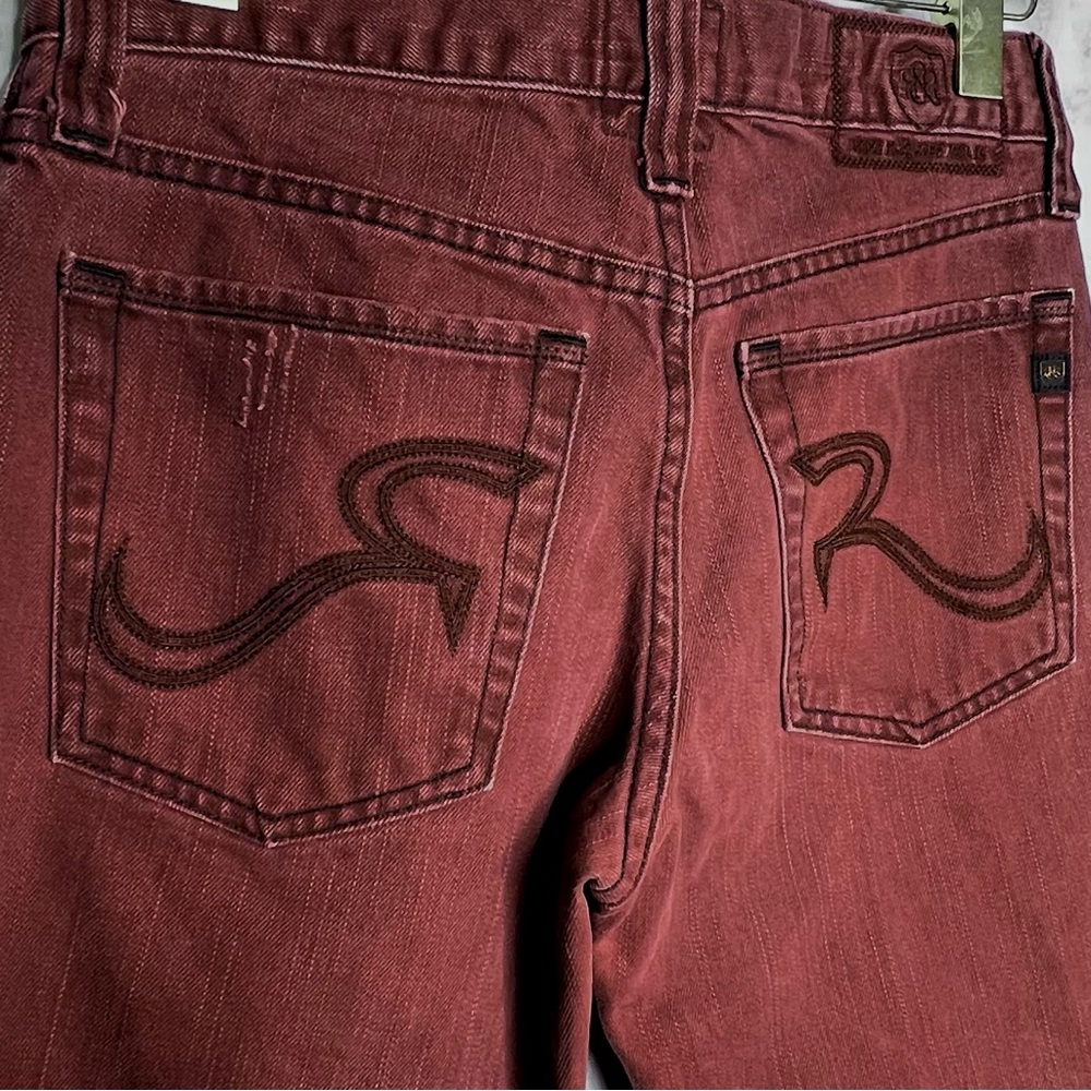 ⭐️ Rock & Republic Men’s Colburg Brick Red Straight Leg Y2K Jeans Size 30x32 - Picture 6 of 16